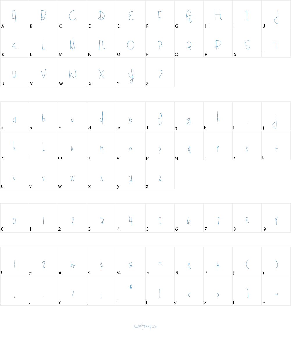 Blueberry Oatmeal Font Character